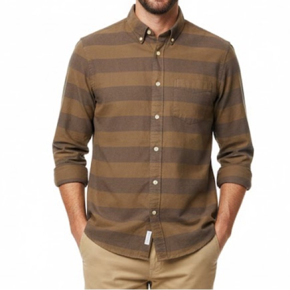 GAP The Modern Oxford Stripe Button Down Shirt (Size: Small)